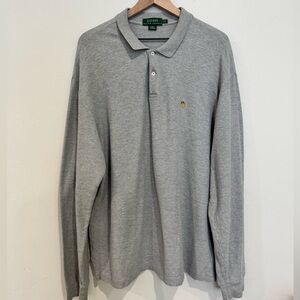 Lauren Ralph Lauren Men’s Gray Long Sleeve Polo Shirt XXL Classic Fit